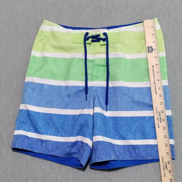 Hollister Mens Medium 7" Board Shorts Swim Trunks Striped Colorful Unlined EUC - Picture 9 of 16